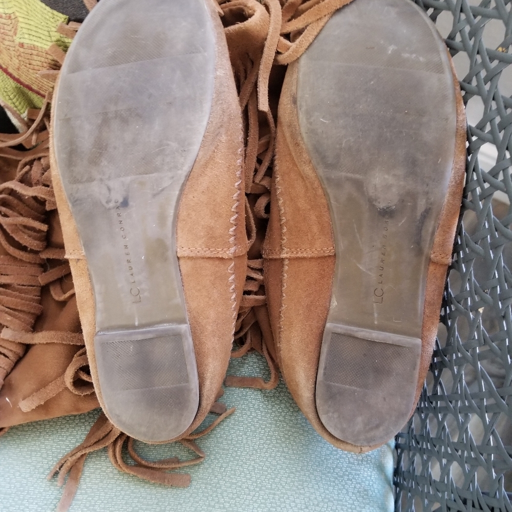 12" Tall Cool Fringe Moccasins by LC Lairen Conrad Sz 8.5 - Picture 5 of 7